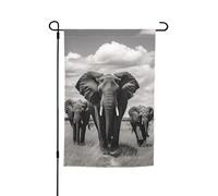 Bandiera da giardino, 30,5 x 45,7 cm, double face, resistente alle intemperie, bandiere verticali per esterni, elefante che cammina, bandiera di benvenuto, bandiera primaverile stagionale per prato e