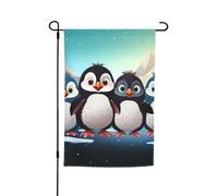 Bandiera da giardino, 30,5 x 45,7 cm, double face, resistente alle intemperie, bandiere verticali per esterni, cinque simpatici pinguini, bandiera di benvenuto, bandiera primaverile stagionale per