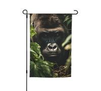 Bandiera da giardino, 30,5 x 45,7 cm, double face, resistente alle intemperie, bandiere verticali per esterni, gorilla, paesaggio, bandiera di benvenuto, bandiera primaverile stagionale per prato e