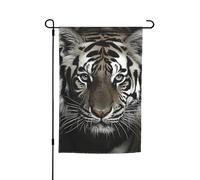 Bandiera da giardino, 30,5 x 45,7 cm, double face, resistente alle intemperie, bandiere verticali per esterni, tigre bianca e nera, bandiera di benvenuto, bandiera primaverile stagionale per prato e