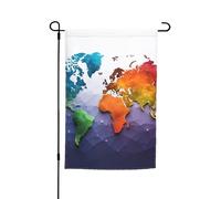 Bandiera da giardino, 30,5 x 45,7 cm, double face, resistente alle intemperie, bandiere verticali per esterni, mappa del mondo, bandiera di benvenuto, bandiera primaverile stagionale per prato e patio