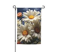 Bandiera da giardino, 30,5 x 45,7 cm, double face, resistente alle intemperie, bandiere verticali per esterni, margherita floreale, bandiera di benvenuto, bandiera primaverile stagionale per prato e