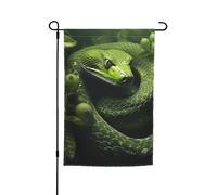 Bandiera da giardino, 30,5 x 45,7 cm, double face, resistente alle intemperie, bandiere verticali per esterni, serpente verde sugli alberi, bandiera di benvenuto bandiera primaverile stagionale per