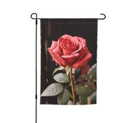 Bandiera da giardino, 30,5 x 45,7 cm, double face, resistente alle intemperie, bandiere verticali per esterni con rose rosse e amore bandiera di benvenuto primaverile stagionale per prato decorazione