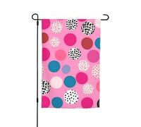 Bandiera da giardino, 30,5 x 45,7 cm, double face, resistente alle intemperie, bandiere verticali per esterni, a pois pazzi, bandiera di benvenuto, bandiera primaverile stagionale per prato e patio