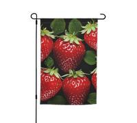 Bandiera da giardino, 30,5 x 45,7 cm, double face, resistente alle intemperie, bandiere verticali per esterni, fragola rossa, bandiera di benvenuto, bandiera primaverile stagionale per prato e patio