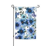 Bandiera da giardino, 30,5 x 45,7 cm, double face, resistente alle intemperie, bandiere verticali per esterni, fioritura, margherita blu, bandiera di benvenuto, bandiera primaverile stagionale per