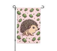 Bandiera da giardino, 30,5 x 45,7 cm, double face, resistente alle intemperie, bandiere verticali per esterni, motivo riccio, bandiera di benvenuto, bandiera primaverile stagionale per prato e patio