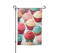 Bandiera da giardino, 30,5 x 45,7 cm, double face, resistente alle intemperie, bandiere verticali per esterni, lecca-lecca, cupcake, ciambella, bandiera di benvenuto, bandiera primaverile stagionale