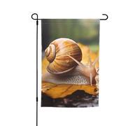 Bandiera da giardino, 30,5 x 45,7 cm, double face, resistente alle intemperie, bandiere verticali per esterni, lumaca in foglie, bandiera di benvenuto, bandiera primaverile stagionale per prato e