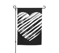 Bandiera da giardino, 30,5 x 45,7 cm, double face, resistente alle intemperie, bandiere verticali per esterni, a righe bianche e nere, bandiera di benvenuto, bandiera primaverile stagionale per prato