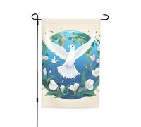 Bandiera da giardino, 30,5 x 45,7 cm, double face, resistente alle intemperie, bandiere verticali per la pace sulla terra, bandiera di benvenuto primaverile stagionale per prato decorazione patio