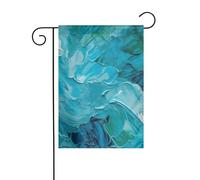 Bandiera da giardino 30,5 x 45,7 cm double face verticale benvenuto bandiere estive no dissolvenza bandiere casa blu pittura ad olio texture Yard Banner per stagionale fattoria cortile decorazione