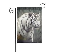 Bandiera da giardino 30,5 x 45,7 cm double face verticale benvenuto bandiere estive no dissolvenza bandiere per casa tigre bianca banner per cortile stagionale decorazione esterna