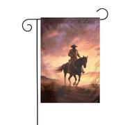 Bandiera da giardino 30,5 x 45,7 cm double face verticale benvenuto bandiere estive no dissolvenza bandiere casa cowboy West Yard Banner per stagionale fattoria cortile decorazione esterna