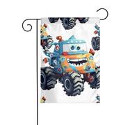 Bandiera da giardino 30,5 x 45,7 cm, double face, verticale, benvenuto, estate, nessuna dissolvenza, bandierine per la casa, carino, Monster Trucks Yard Banner per decorazione esterna stagionale