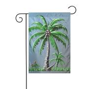 Bandiera da giardino 30,5 x 45,7 cm, double face, verticale, benvenuto, estate, nessuna dissolvenza, bandierine per la casa, cocco, cortile, decorazione esterna