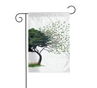Bandiera da giardino 30,5 x 45,7 cm, double face, verticale, benvenuto, estate, nessuna dissolvenza, bandierine per la casa, grande albero che soffia nel vento, striscione per cortile stagionale