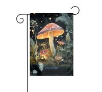 Bandiera da giardino 30,5 x 45,7 cm, double face, verticale, benvenuto, estate, non sbiadisce, bandiere per casa, farfalla, fungo, cortile, decorazione per esterni