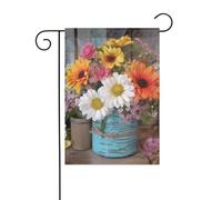 Bandiera da giardino 30,5 x 45,7 cm, double face, verticale, benvenuto, estate, non sbiadisce, bandiere per casa, fattoria, fiori freschi, striscione primaverile per cortile stagionale, decorazione