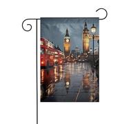 Bandiera da giardino 30,5 x 45,7 cm, double face, verticale, benvenuto, estate, non sbiadisce, bandiere per casa, città di Londra, per decorazione esterna stagionale