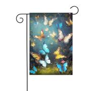 Bandiera da giardino 30,5 x 45,7 cm, double face, verticale, benvenuto, estate, non sbiadisce, bandiere per casa, farfalle, striscione per cortile, decorazione esterna stagionale
