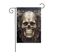 Bandiera da giardino 30,5 x 45,7 cm, double face, verticale, benvenuto, estate, non sbiadisce, bandiere per casa, teschi, cantiere, decorazione per esterni