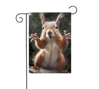 Bandiera da giardino 30,5 x 45,7 cm, double face, verticale, benvenuto, estate, non sbiadisce, bandierine per la casa, scoiattolo, divertente, animale, cortile, decorazione per esterni