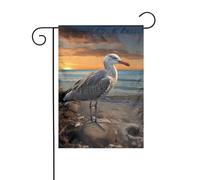 Bandiera da giardino 30,5 x 45,7 cm, double face, verticale, benvenuto, estate, non sbiadisce, bandierine per casa, gabbiano, cortile, decorazione per esterni