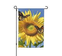 Bandiera da giardino 30,5 x 45,7 cm su entrambi i lati, bandiera da cortile per vacanze in fattoria, farfalle sui girasoli, striscione stagionale per esterni, per primavera, estate, prato, portico