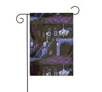 Bandiera da giardino 30,5 x 45,7 cm WHJDPP Halloween Haunted Picture decorazione da giardino spessa resistente alle rughe per giardino esterno prato terrazza