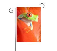 Bandiera da giardino 30,5 x 45,7 cm WHJSHOP occhi rossi albero rane stampe decorazione da giardino spessa resistente alle pieghe per giardino esterno prato terrazza