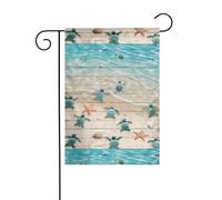 Bandiera da giardino 30,5 x 45,7 cm YUGTAEE Tartaruga Marina Stampa Stella Marina Decorazione da giardino spessa resistente alle pieghe per giardino esterno prato terrazza