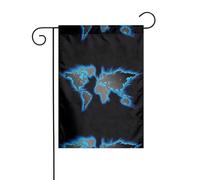 Bandiera da giardino 30,5 x 45,7 cm YUGTAEE World Map Stampa decorazione da giardino spessa resistente alle pieghe per giardino esterno prato terrazza