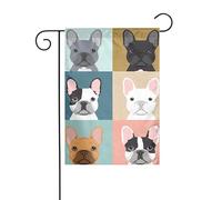 Bandiera da giardino 30,5 x 45,7 cm YYHHAOFA Bulldog francese cane carino modello decorazione da giardino spessa resistente alle pieghe per giardino esterno prato terrazza