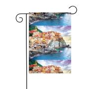 Bandiera da giardino 30,5 x 45,7 cm YYHHAOFA Cinque Terre paesaggio modello decorazione da giardino spessa resistente alle pieghe per giardino esterno prato terrazza
