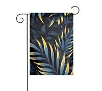 Bandiera da giardino 30,5 x 45,7 cm YYHHAOFA Leaves in the Dark Pattern decorazione da giardino spessa resistente alle pieghe per giardino esterno prato terrazza