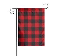Bandiera da giardino 30,5 x 45,7 cm YYHHAOFA Red Black Buffalo Check Pattern decorazione da giardino spessa resistente alle pieghe per giardino esterno prato terrazza