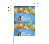 Bandiera da giardino 30,5 x 45,7 cm YYHHAOFA Summer Parrot Ananas Bird Pattern decorazione da giardino spessa resistente alle rughe per giardino esterno prato terrazza