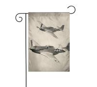 Bandiera da giardino 30 x 45 cm, verticale, bifacciale, per esterni, con aerei della Seconda Guerra Mondiale, bandiere da giardino, striscione di benvenuto, bandiere decorative in stile rustico per es