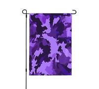 Bandiera da giardino 31,5 x 45,7 cm, doppia faccia, bandiera astratta viola mimetica da giardino, decorazione per la casa