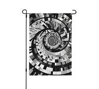 Bandiera da giardino 31,5 x 45,7 cm, doppia faccia, bandiera nera astratta per pianoforte, vortice, decorazione per la casa