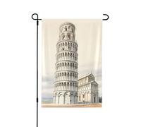 Bandiera da giardino 31,8 x 45,7 cm bifacciale bandiera da cortile Torre di Pisa città italiana paese all'aperto bandiera da giardino decorazioni per la casa