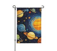 Bandiera da giardino 31,8 x 45,7 cm, doppia faccia, sistema solare, spazio, pianeta, universo, galassia, decorazione per la casa