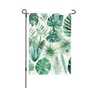 Bandiera da giardino 31,8 x 45,7 cm, double face, con foglie verdi tropicali, decorazione per la casa