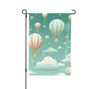 Bandiera da giardino 31 x 45 cm doppia bandiera da cortile cielo blu mongolfiera all'aperto giardino bandiera decorazioni per la casa