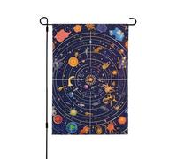 Bandiera da giardino 31 x 45 cm doppia bandiera da cortile pianeta stellato sistema solare decorazione per la casa