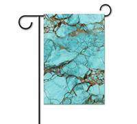 Bandiera da giardino 31 x 46 cm verticale su entrambi i lati esterna bandiera di benvenuto in marmo turchese bandiera decorativa da giardino piccola bandiera da giardino per portico esterno giardini