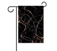 Bandiera da giardino 31 x 46 cm verticale su entrambi i lati esterna bandiera di benvenuto in marmo nero oro bandiera decorativa da giardino piccola bandiera da giardino per portico esterno giardini