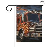 Bandiera da giardino 32,6 x 47,5 cm, doppia faccia camion dei pompieri, bandiere di benvenuto decorative stagionali per cortile all'aperto bandiere da giardino per esterni patio prato portico